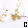 Wholesale Jewelry Minimalist Geometric Copper Pearl Flower Starfish Sailing Pendant Necklace Gold Plated Box Chain