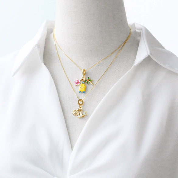 Wholesale Jewelry Minimalist Geometric Copper Pearl Flower Starfish Sailing Pendant Necklace Gold Plated Box Chain