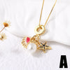 Wholesale Jewelry Minimalist Geometric Copper Pearl Flower Starfish Sailing Pendant Necklace Gold Plated Box Chain