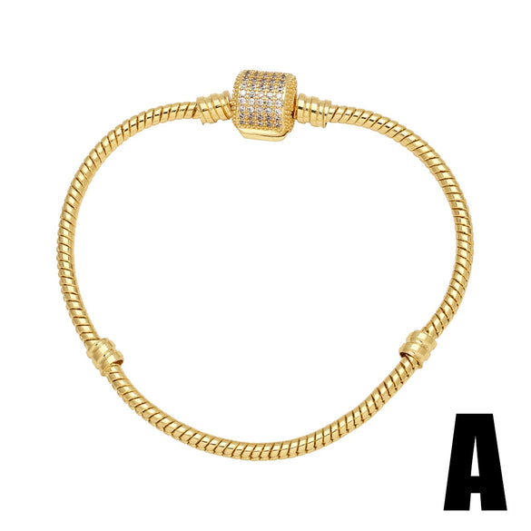 Wholesale Jewelry Minimalist Geometric Copper Round Beads Bracelet With Electroplating