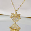 Wholesale Jewelry Minimalist Geometric Copper Zircon Pearl Love Pendant Necklace For Women