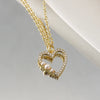 Wholesale Jewelry Minimalist Geometric Copper Zircon Pearl Love Pendant Necklace For Women
