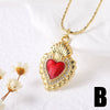 Wholesale Jewelry Minimalist Geometric Heart Copper Gold Plated Pendant Necklace For Women
