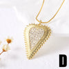 Wholesale Jewelry Minimalist Geometric Heart Copper Gold Plated Pendant Necklace For Women