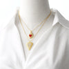 Wholesale Jewelry Minimalist Geometric Heart Copper Gold Plated Pendant Necklace For Women