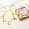 Wholesale Jewelry Minimalist Geometric Heart Copper Goldplated Necklace Set For Women