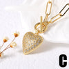 Wholesale Jewelry Minimalist Geometric Heart Pendant Necklace Copper Electroplating
