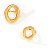 Wholesale Jewelry Minimalist Geometric Hollow Irregular Circle Joker Ring Titanium Steel 18K Gold Plated