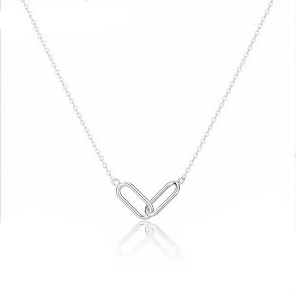 Wholesale Jewelry Minimalist Geometric Oval Cross S925 Sterling Silver Gold Plated Polished O Chain Necklace For Women