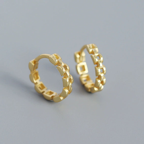 Wholesale Jewelry Minimalist Geometric S925 Silver Electroplated Watch Band Ear Buckle Ear Stud For Women