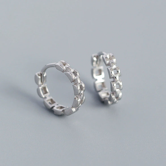 Wholesale Jewelry Minimalist Geometric S925 Silver Electroplated Watch Band Ear Buckle Ear Stud For Women