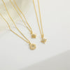 Wholesale Jewelry Minimalist Geometric Snowflake Copper Pendant Ochain Necklace With Mixed Gemstone Inlay Electroplating For Women