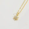 Wholesale Jewelry Minimalist Geometric Snowflake Copper Pendant Ochain Necklace With Mixed Gemstone Inlay Electroplating For Women