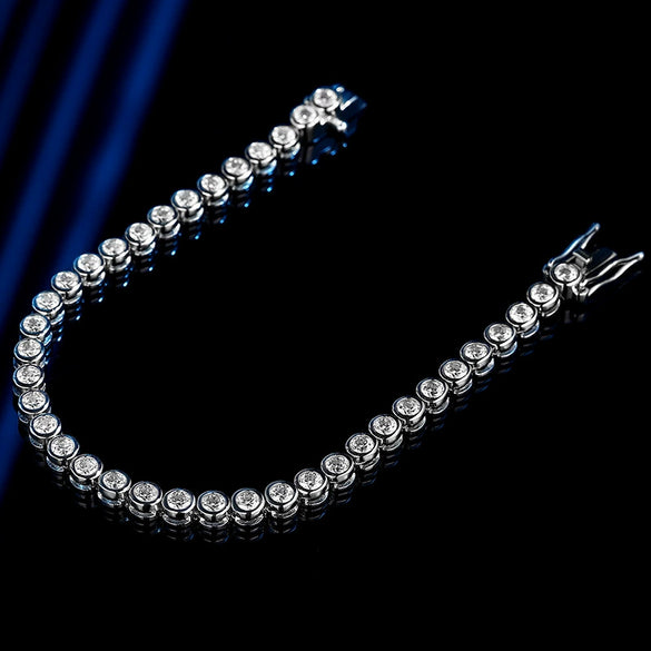 Wholesale Jewelry Minimalist Geometric Sterling Silver Diamond Bracelet For Women