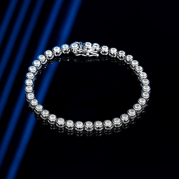 Wholesale Jewelry Minimalist Geometric Sterling Silver Diamond Bracelet For Women