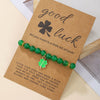 Wholesale Jewelry Minimalist Glass Glazed Leaves Handmade Four Leaf Clover Bracelet For Women