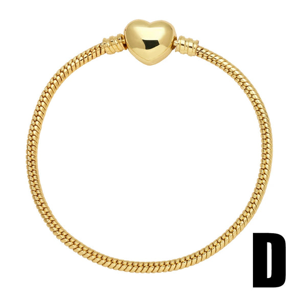 Wholesale Jewelry Minimalist Heart Shape Copper Electroplated Hand Woven Bracelet