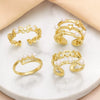 Wholesale Jewelry Minimalist Heart Shape Copper Gold Plated Women's Ring