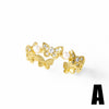Wholesale Jewelry Minimalist Heart Shape Copper Gold Plated Women's Ring