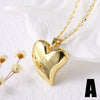 Wholesale Jewelry Minimalist Heart Shape Copper Goldplated Pendant Necklace O Chain For Women