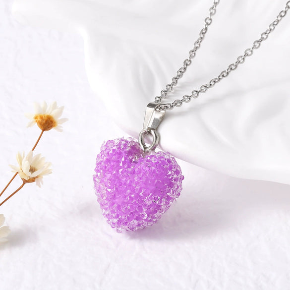 Wholesale Jewelry Minimalist Heart Shape Copper Pendant Necklace Gold Plated O Chain For Women