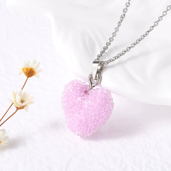 Wholesale Jewelry Minimalist Heart Shape Copper Pendant Necklace Gold Plated O Chain For Women