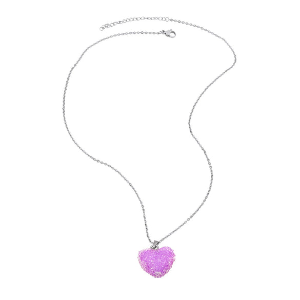 Wholesale Jewelry Minimalist Heart Shape Copper Pendant Necklace Gold Plated O Chain For Women