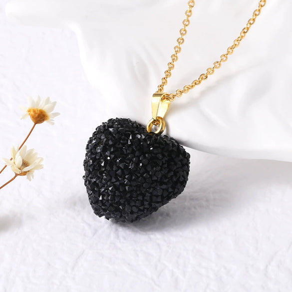 Wholesale Jewelry Minimalist Heartshaped Acrylic Pendant Necklace Copper Electroplating O Chain