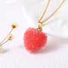 Wholesale Jewelry Minimalist Heartshaped Acrylic Pendant Necklace Copper Electroplating O Chain