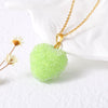 Wholesale Jewelry Minimalist Heartshaped Acrylic Pendant Necklace Copper Electroplating O Chain