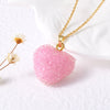 Wholesale Jewelry Minimalist Heartshaped Acrylic Pendant Necklace Copper Electroplating O Chain