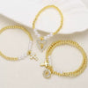 Wholesale Jewelry Minimalist Love Cross Copper Gold Plated Bracelet For Women