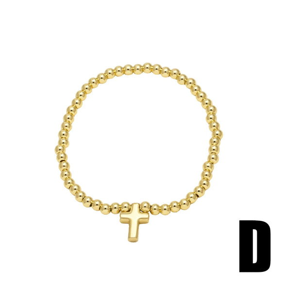 Wholesale Jewelry Minimalist Love Cross Copper Gold Plated Bracelet For Women