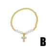 Wholesale Jewelry Minimalist Love Cross Copper Gold Plated Bracelet For Women