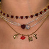 Wholesale Jewelry Minimalist Love Flower Geometric Copper O Word Chain Pendant Necklace Gold Plated