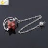 Wholesale Jewelry Minimalist Merkaba Sixpointed Star Natural Stone And Copper Pendant Necklace