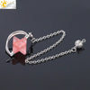 Wholesale Jewelry Minimalist Merkaba Sixpointed Star Natural Stone And Copper Pendant Necklace