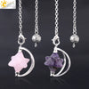 Wholesale Jewelry Minimalist Merkaba Sixpointed Star Natural Stone And Copper Pendant Necklace