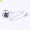 Wholesale Jewelry Minimalist Merkaba Sixpointed Star Natural Stone And Copper Pendant Necklace