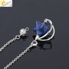 Wholesale Jewelry Minimalist Merkaba Sixpointed Star Natural Stone And Copper Pendant Necklace