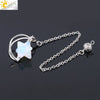 Wholesale Jewelry Minimalist Merkaba Sixpointed Star Natural Stone And Copper Pendant Necklace