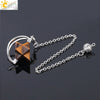 Wholesale Jewelry Minimalist Merkaba Sixpointed Star Natural Stone And Copper Pendant Necklace