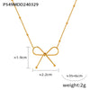 Wholesale Jewelry Minimalist Niche Cold Style Geometric Bow Pendant 316L Stainless Steel Gold Plated Chain