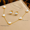 Wholesale Jewelry Minimalist Style Love Drops Bells Pattern Stainless Steel Electroplated Ochain Bracelet Earrings Necklace Set For Women