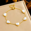 Wholesale Jewelry Minimalist Style Love Drops Bells Pattern Stainless Steel Electroplated Ochain Bracelet Earrings Necklace Set For Women