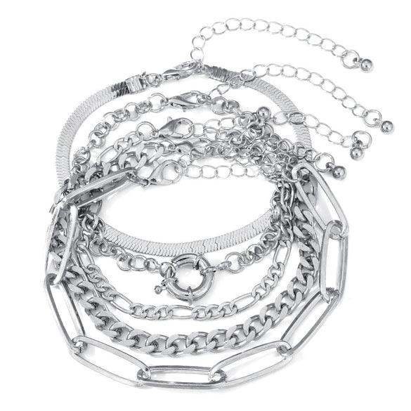 Wholesale Jewelry Mixed Material Vintage Style Love Water Drops Bells Pattern Diamond Design O Chain Ladies Set