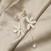 Wholesale Jewelry Modern Style Flower Alloy Asymmetrical Tassel Plating Drop Earrings