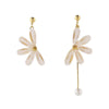 Wholesale Jewelry Modern Style Flower Alloy Asymmetrical Tassel Plating Drop Earrings