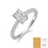 Wholesale Jewelry Moissanite Ring 925 Silver Geometric Style Set With Diamonds