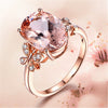Wholesale Jewelry Morganite Ring Copper Geometric Electroplated 18K Rose Gold